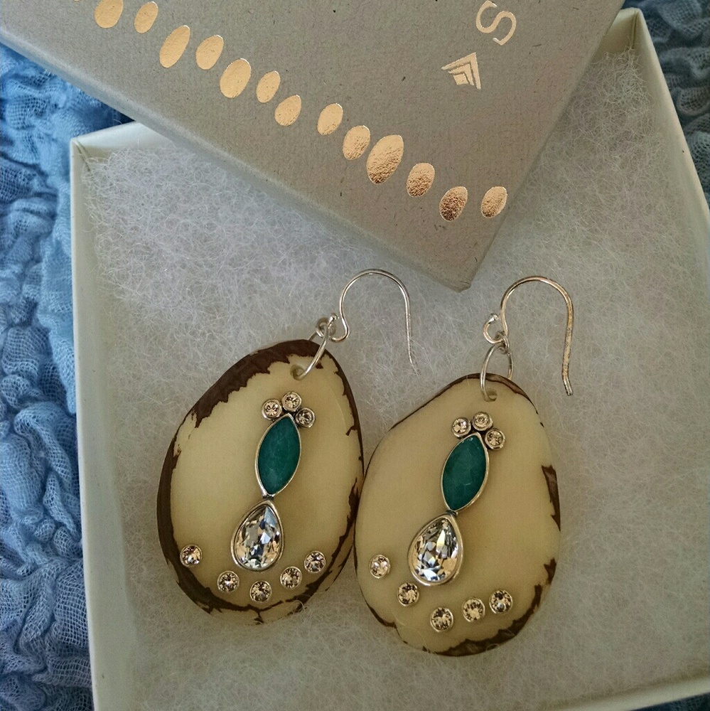 Silpada "Polished Palms Drop Earrings," 1.25" Long